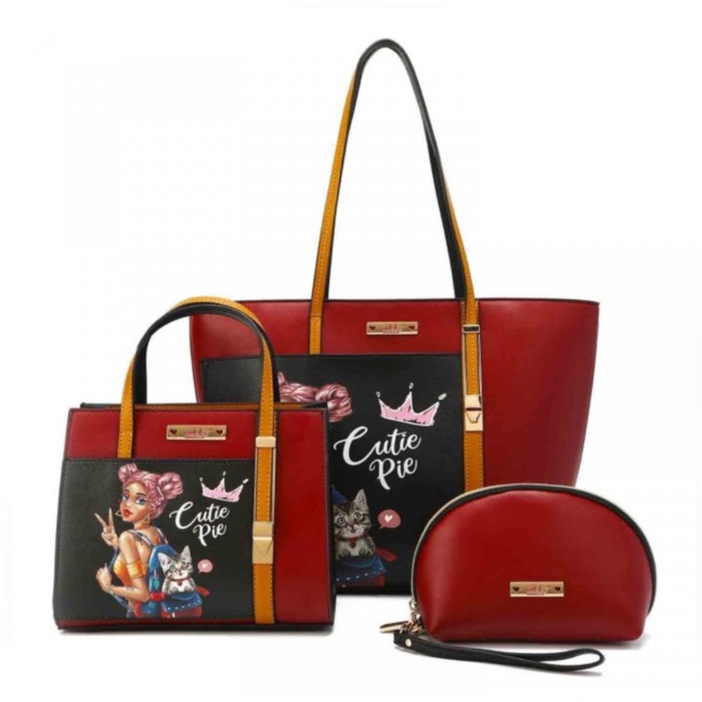 Nikky by Nicole Lee | CUTIE PIE PRINT SHOPPER BAG 3-PC SET